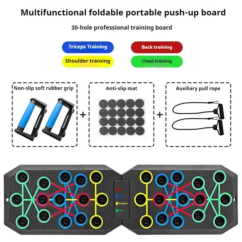 All in One Portable Push-Up Board with Cables