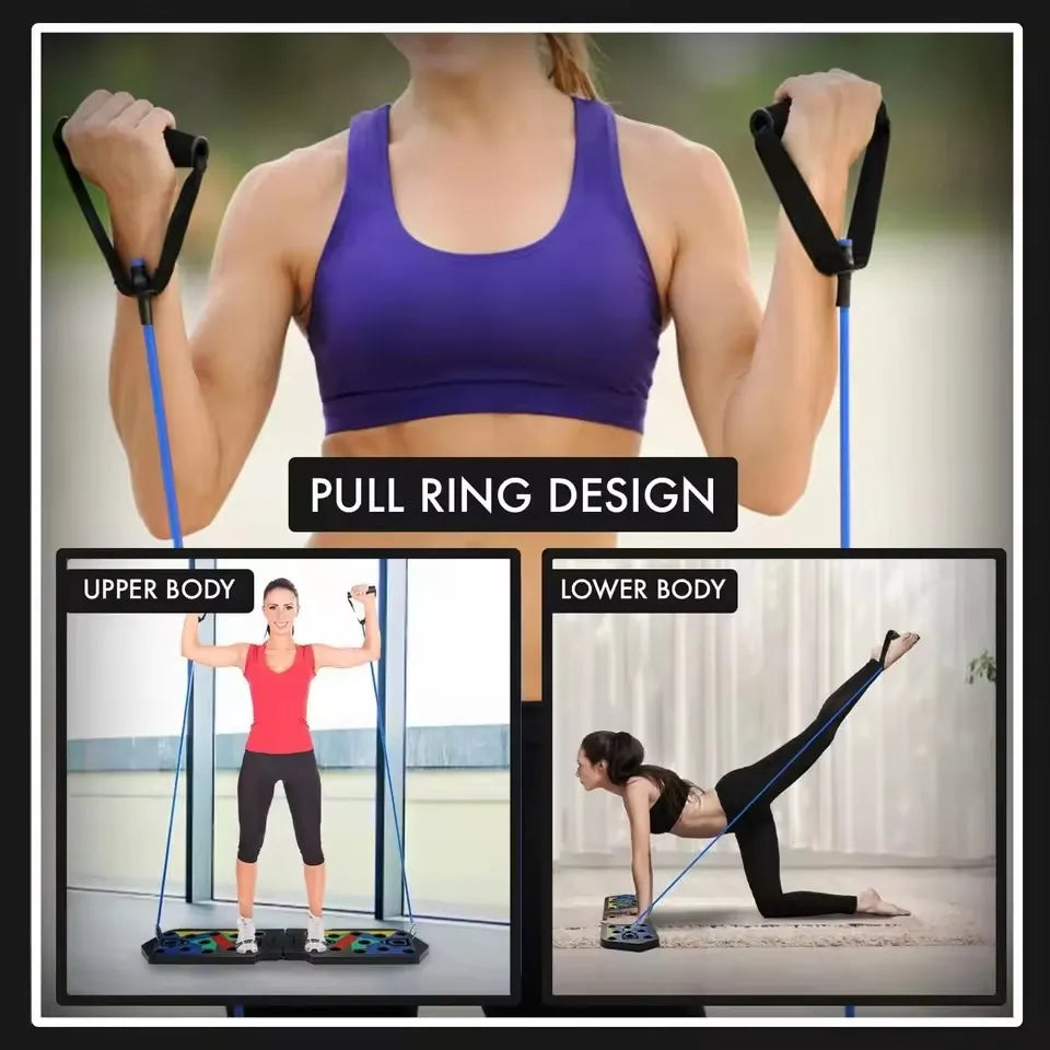 All in One Portable Push-Up Board with Cables