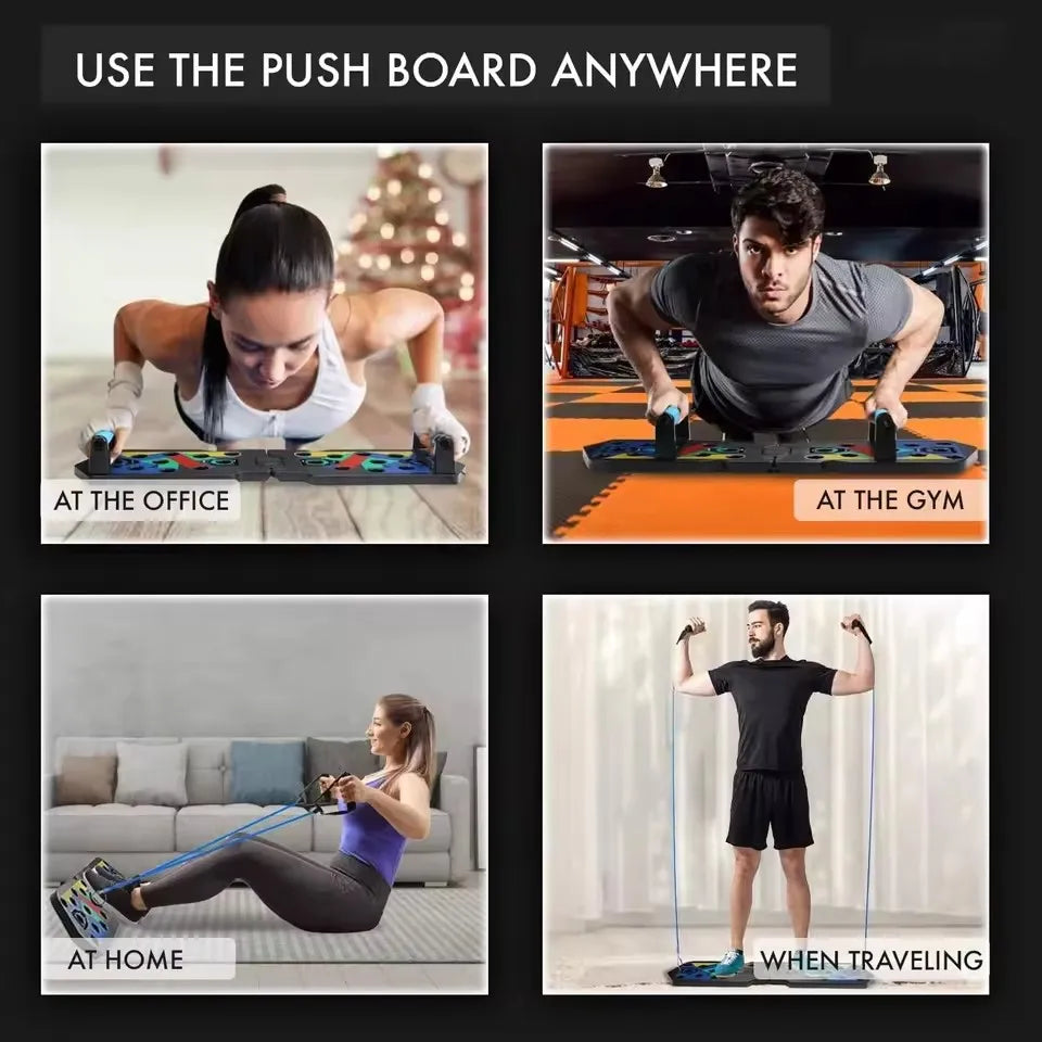 All in One Portable Push-Up Board with Cables